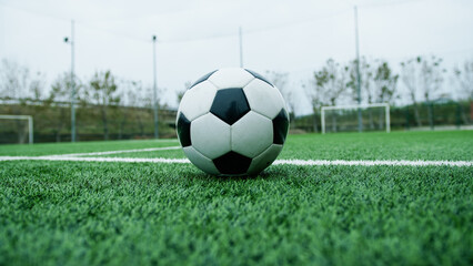 Sport Football Ball At Center Field