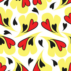 Seamless pattern with hand drawn cute hearts ink vector illustration, design print, fashion artworks, graphics prints for textile