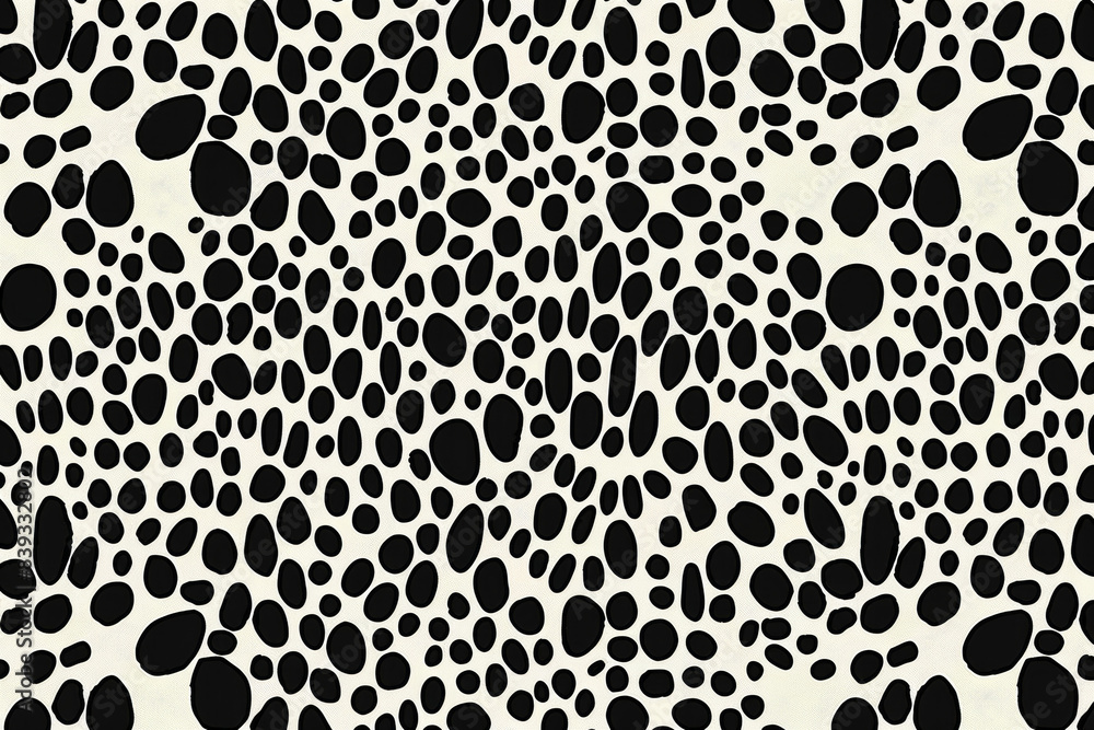 Poster abstract black and white pattern with irregular oval shapes, creating a modern and artistic texture,
