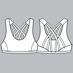 Fashion sketch black and white for CAD