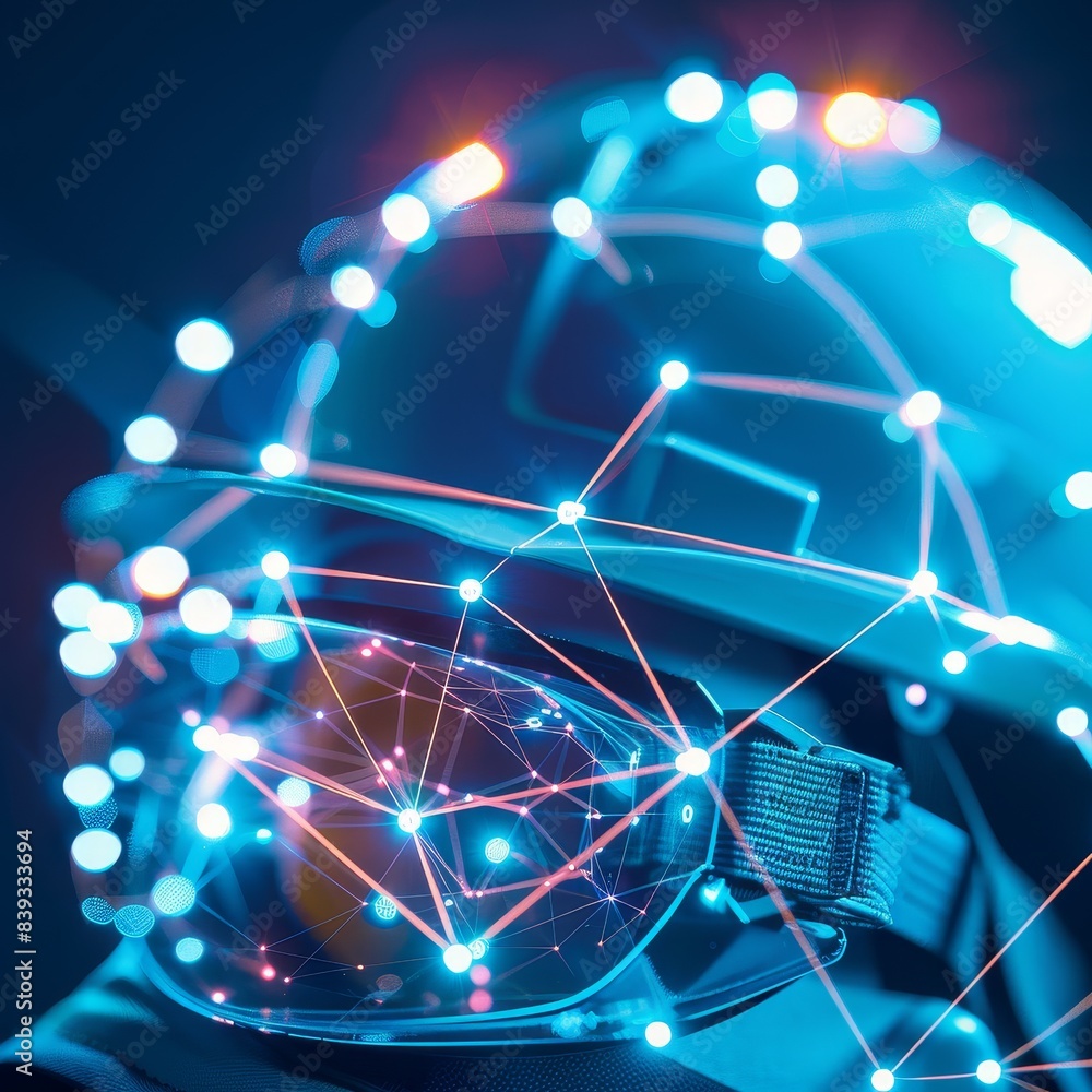 Poster abstract technology background with glowing lights and lines
