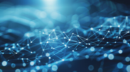 Obraz premium A modern background showcasing an abstract technology grid with interconnected lines and nodes. 