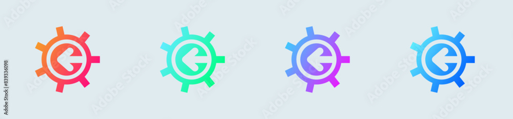 Poster system solid icon in gradient colors. configuration signs vector illustration.
