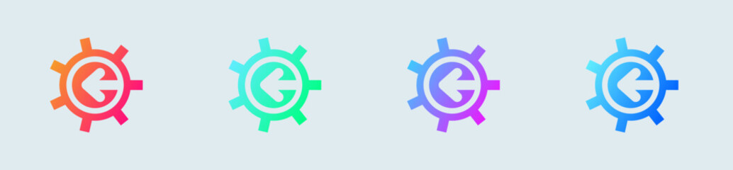 System solid icon in gradient colors. Configuration signs vector illustration.