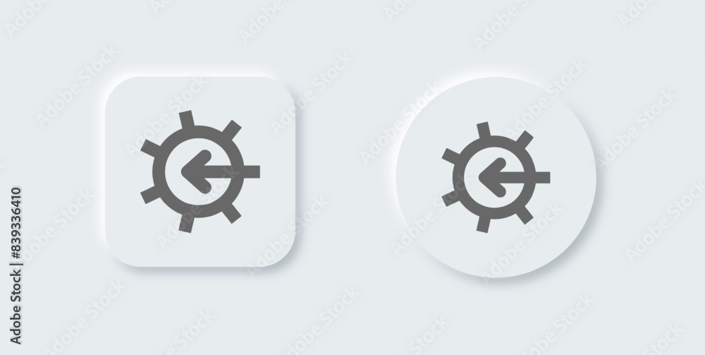Poster system line icon in neomorphic design style. configuration signs vector illustration.