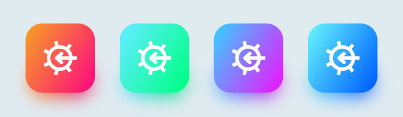 Obraz premium System line icon in square gradient colors. Configuration signs vector illustration.