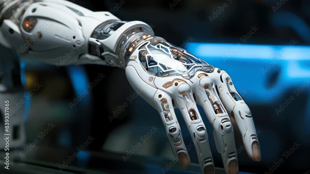 Poster robotic process automation system with artificial intelligence robot hand and finger,robo advisor, b
