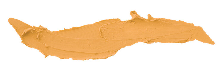 Orange plasticine brush isolated on transparent background.