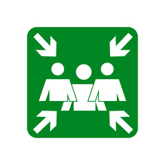 Obraz premium Assembly Point Symbol Highlighting Emergency Meeting Locations