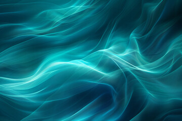 Obraz premium Abstract blue and green waves of light create a mesmerizing and fluid design. Perfect for backgrounds, technology, and modern artwork concepts.