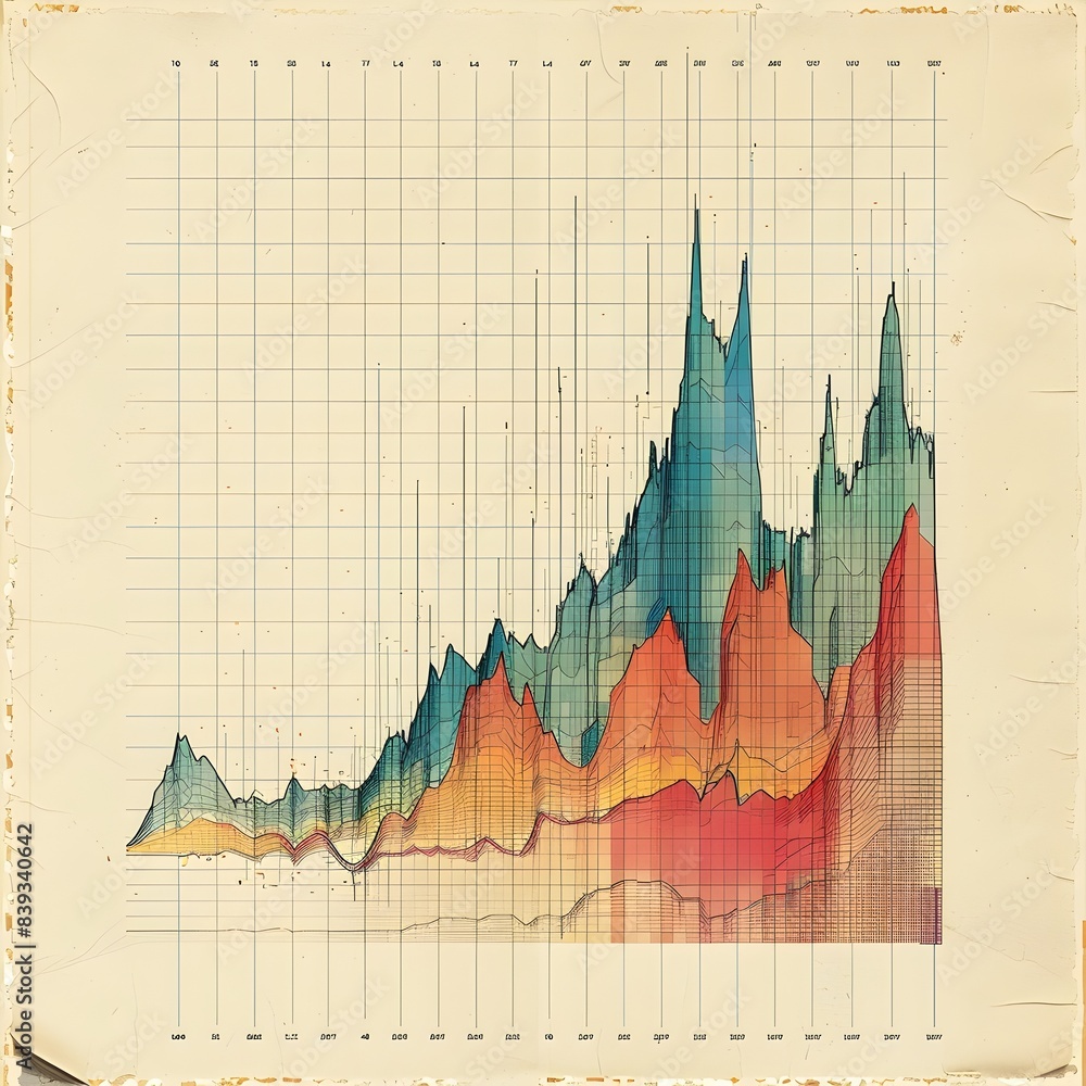 Poster minimalist line art index chart on graph paper