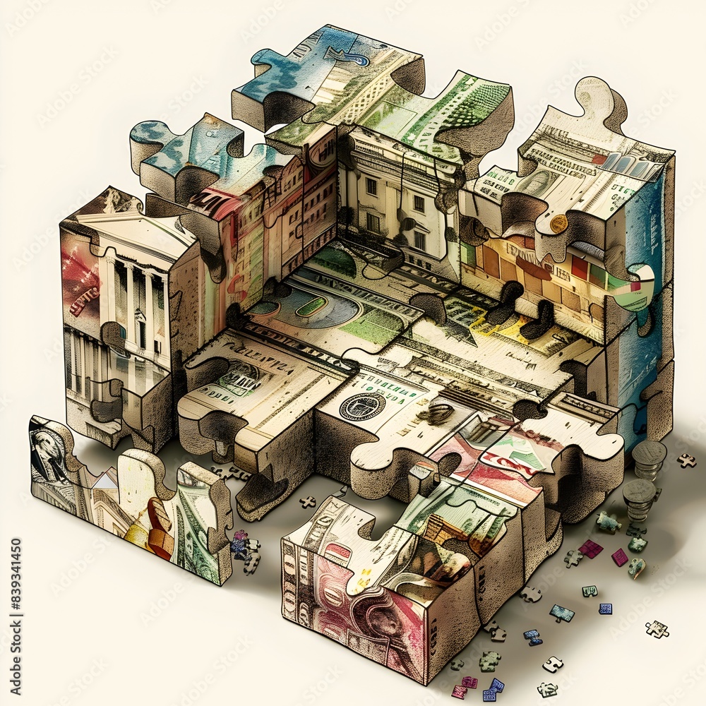 Poster conceptual of index as puzzle with pieces representing individual
