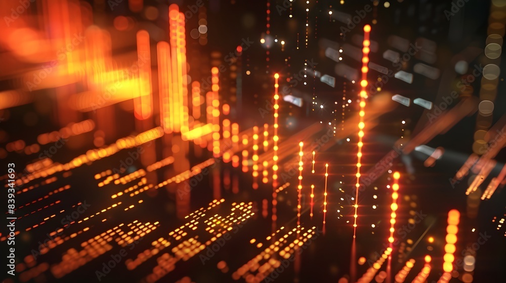 Poster dynamic motion graphic visualizing index capital flow