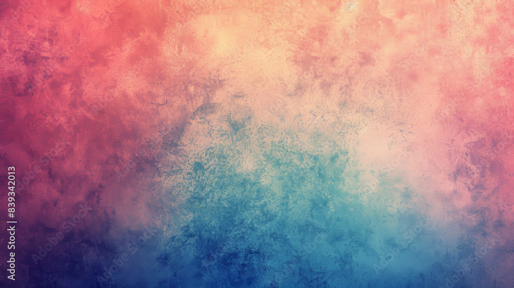 Poster vibrant gradient background with a textured surface. featuring warm reds transitioning into cool blu