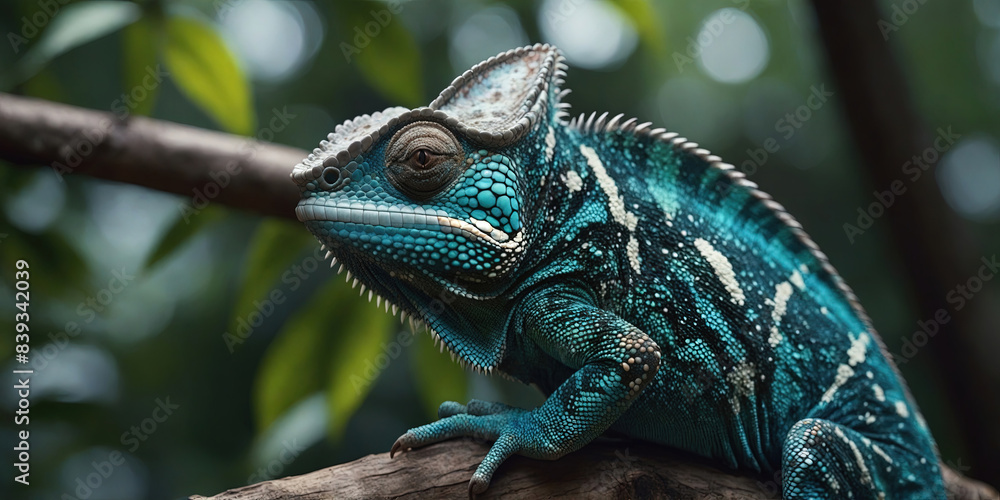 Wall mural photo Exotic Reptile of chameleon with various colors of nature - Wall murals