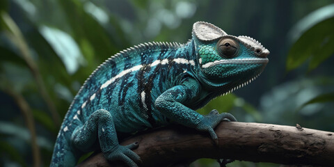 photo Exotic Reptile of chameleon with various colors of nature