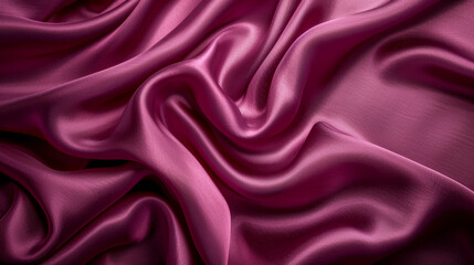 Fototapeta premium Luxurious purple silk fabric with soft folds, shiny and smooth texture, perfect for backgrounds, textiles, or abstract designs.