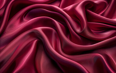 Fototapeta premium Luxurious red fabric with elegant folds and a smooth texture, perfect for backgrounds, design, and fashion themes.
