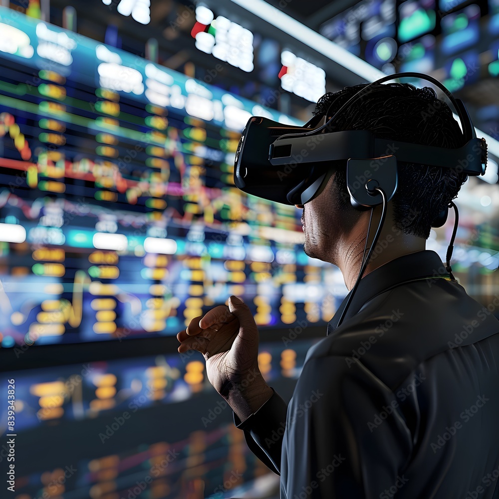 Poster virtual reality trading simulation visualizing index futures volatility