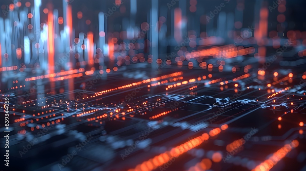 Poster dynamic 3d motion graphic animation visualizing index market breadth
