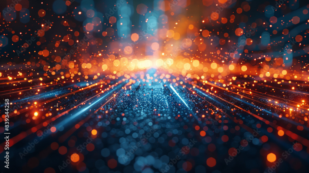 Aufkleber abstract futuristic digital data background with vibrant lights and glowing particles. perfect for t