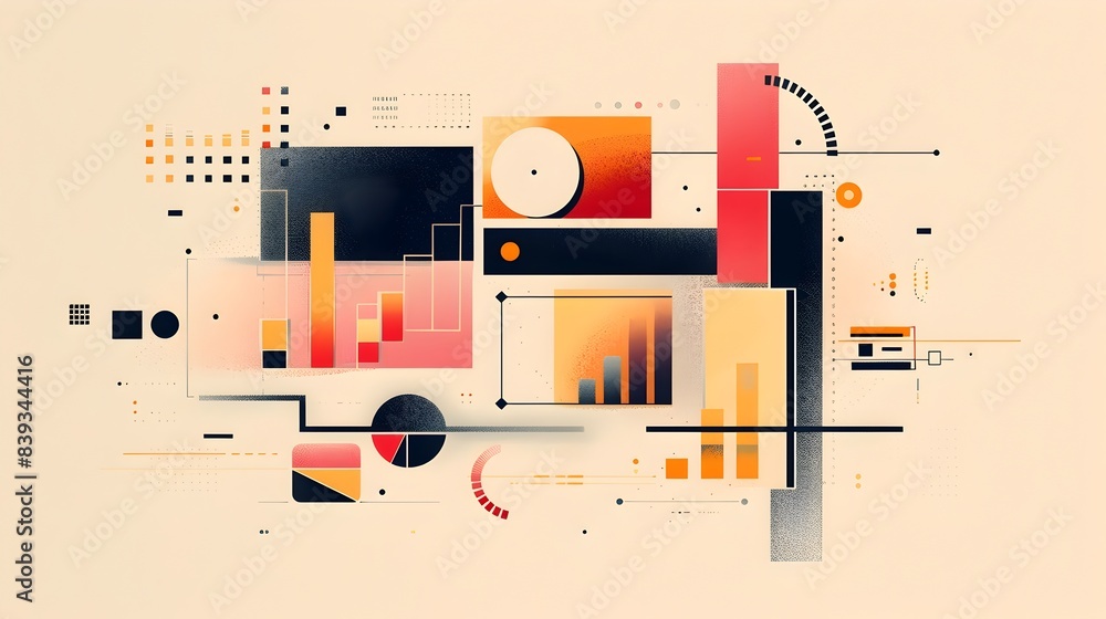 Poster minimalist geometric depicting key components of index performance