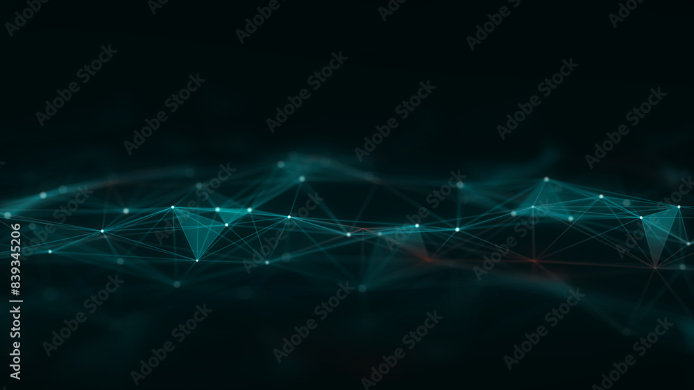 Poster dynamic color wave of particles and lines. abstract futuristic background. big data visualization. 3