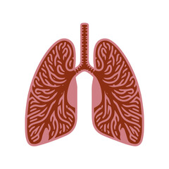 Human lung flat design