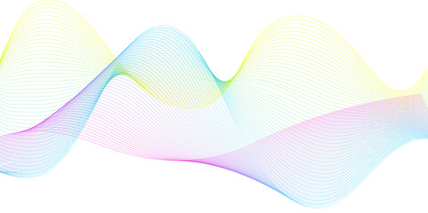 Abstract colorful glowing wave curved lines background.  Abstract frequency sound wave lines and technology curve lines background. Design used for banner, template, science, business and many more.