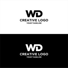 creative letter wd  logo design vector