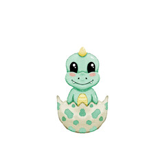 Cute dino watercolor clipart simple