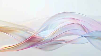 abstract translucent lines with a blurred color gradient on pure white background, uhd image, fine lines, delicate curves, glass as a material, light gray, soft-focus, conceptual minimalism, smooth su