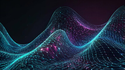 An abstract background with a dynamic wave.Connecting background. Abstract wave. Artificial intelligence.