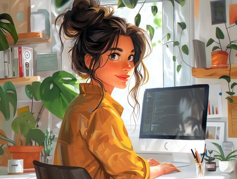 Creative cloud tools for animation, professional working on a project, dynamic and vibrant workspace