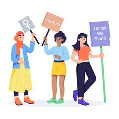 Get this flat illustration of equality demonstrators 