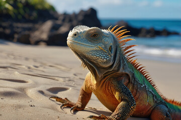 photo Exotic Reptile of iguana with various colors of nature