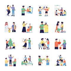 Set of Cultural Diversity Flat Illustrations 

