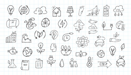 ecology. nature. protection of nature. trees. water. petrol. pack. biodegradable items. preserve nature. environment protection. EPS 10. on a white background. black color. lines. doodle. actual. curr