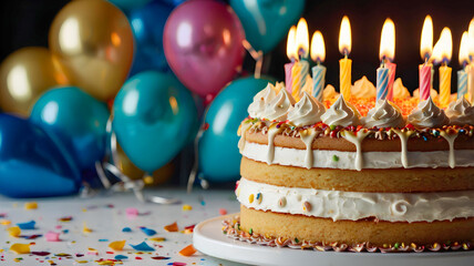 birthday cake with candles