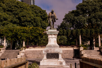 Fototapeta premium Statue of a lord in the historic center of Colonia del Sacramento Uruguay