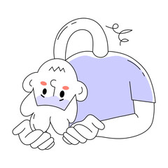 Get this doodle mini illustration of heavy head 