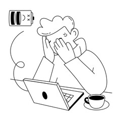 A customizable doodle mini illustration of fatigue