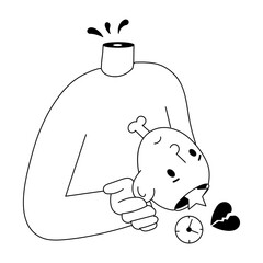 Easy to use doodle mini illustration of depression 