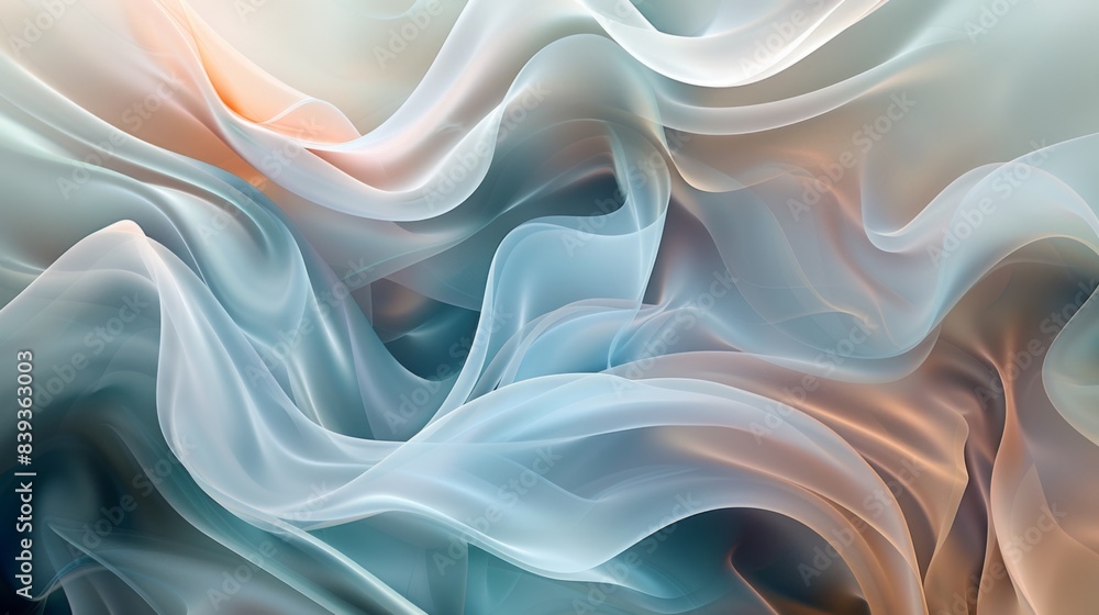 Poster abstract background with flowing, organic shapes in a soothing color palette, evoking a sense of cal