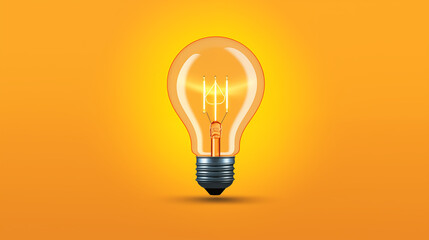 light bulb on yellow background illustration, light bulb idea, concepty of creativity
