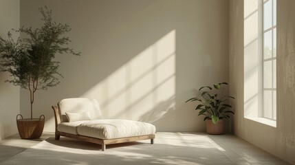 Generate an image capturing the understated elegance of a minimalist room