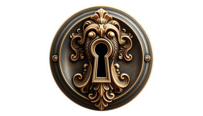  decorative antique keyhole  isolated on transparent or white background