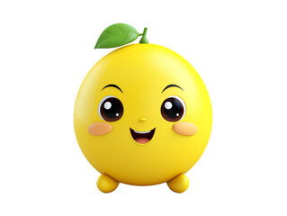 yellow pear cartoon on solid white background