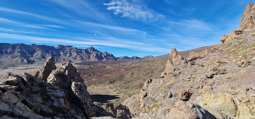 rocky formation monuments in natural park of Teide tenerife