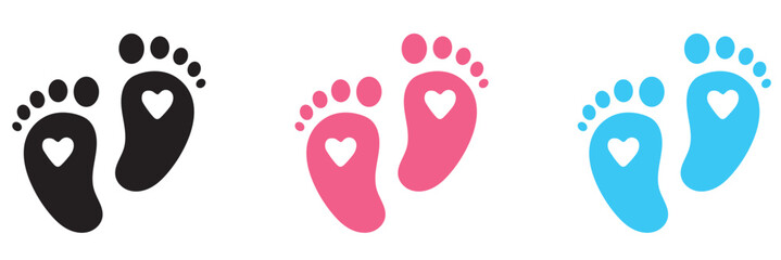 silhouette baby love footprint illustration design